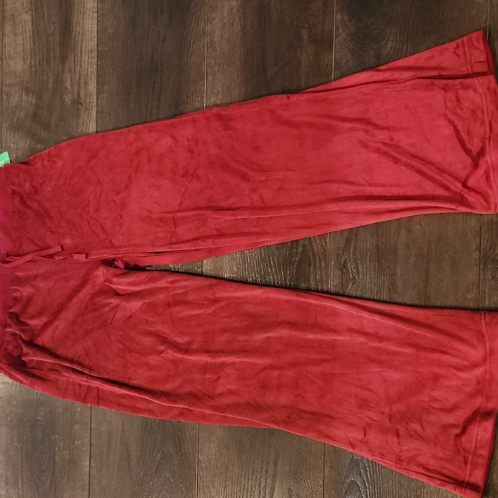 New  Women HONEYDEW PJ Pants Red Velvet Drawstring Sz Medium